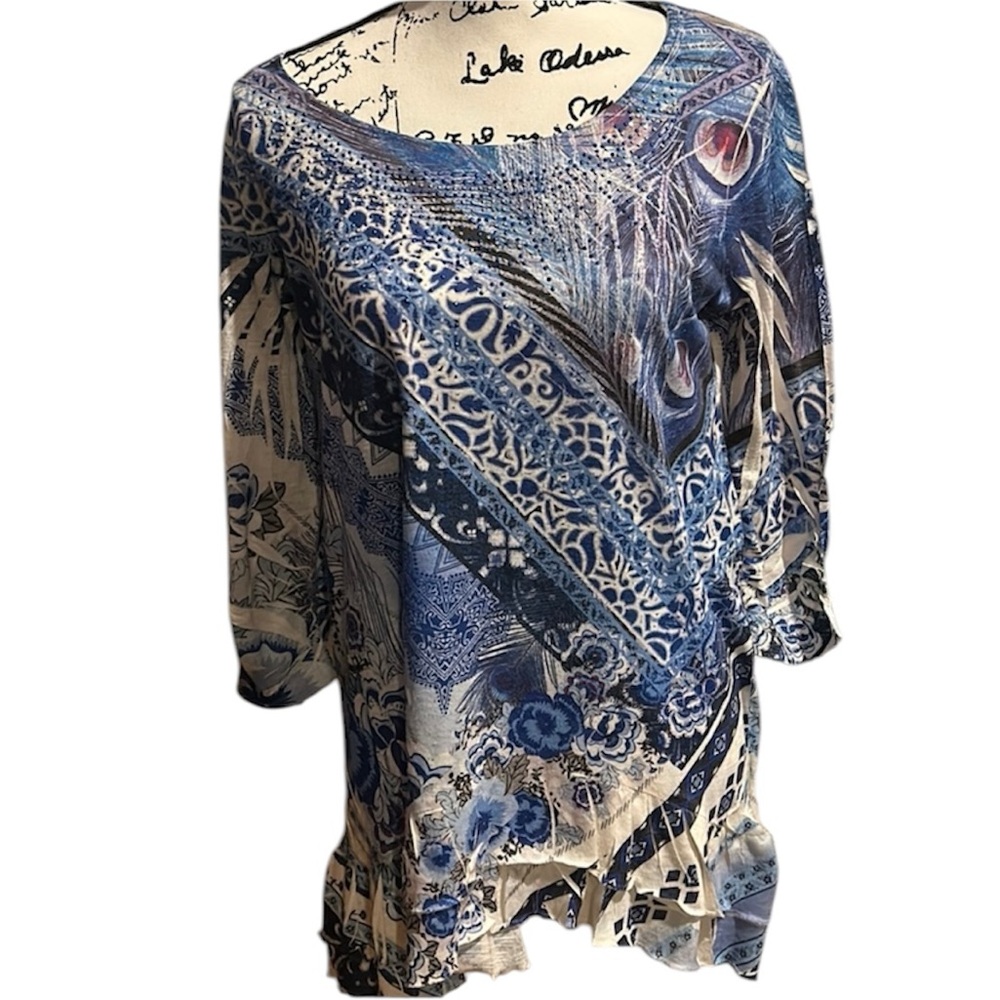 Style & Co Floral Blue Shirt